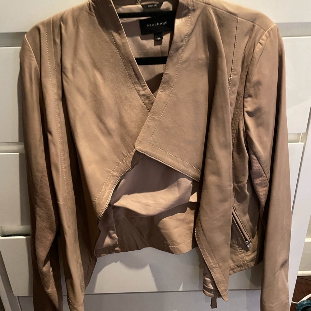 Mackage tan leather jacket. Warn once!